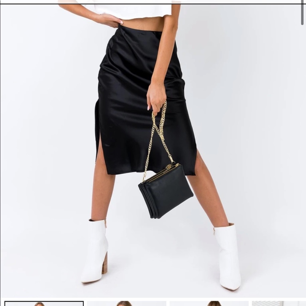 CLEO LAVOE MIDI SKIRT BLACK Princess Polly